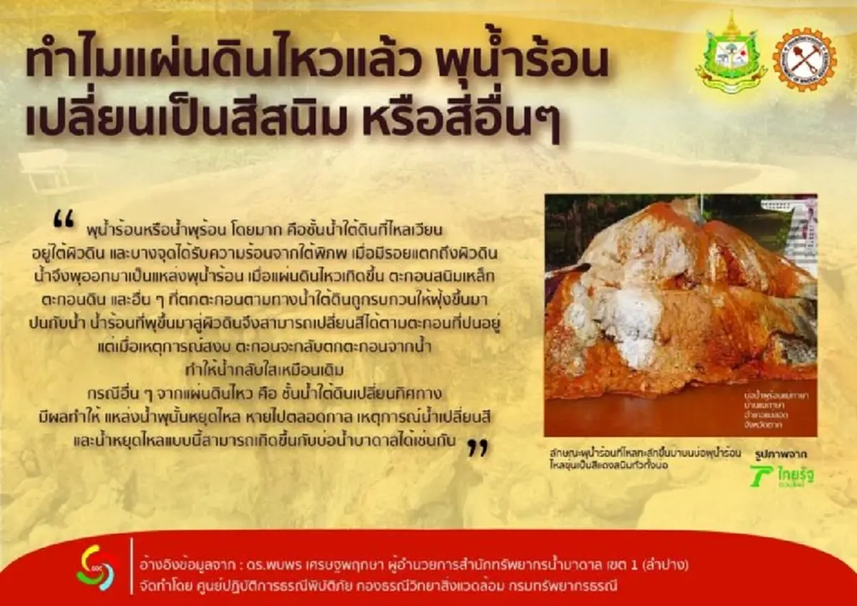 รู้แล้วสาเหตุ น้ำพุร้อนเปลี่ยนเป็นสีแดง หลังแผ่นดินไหว
