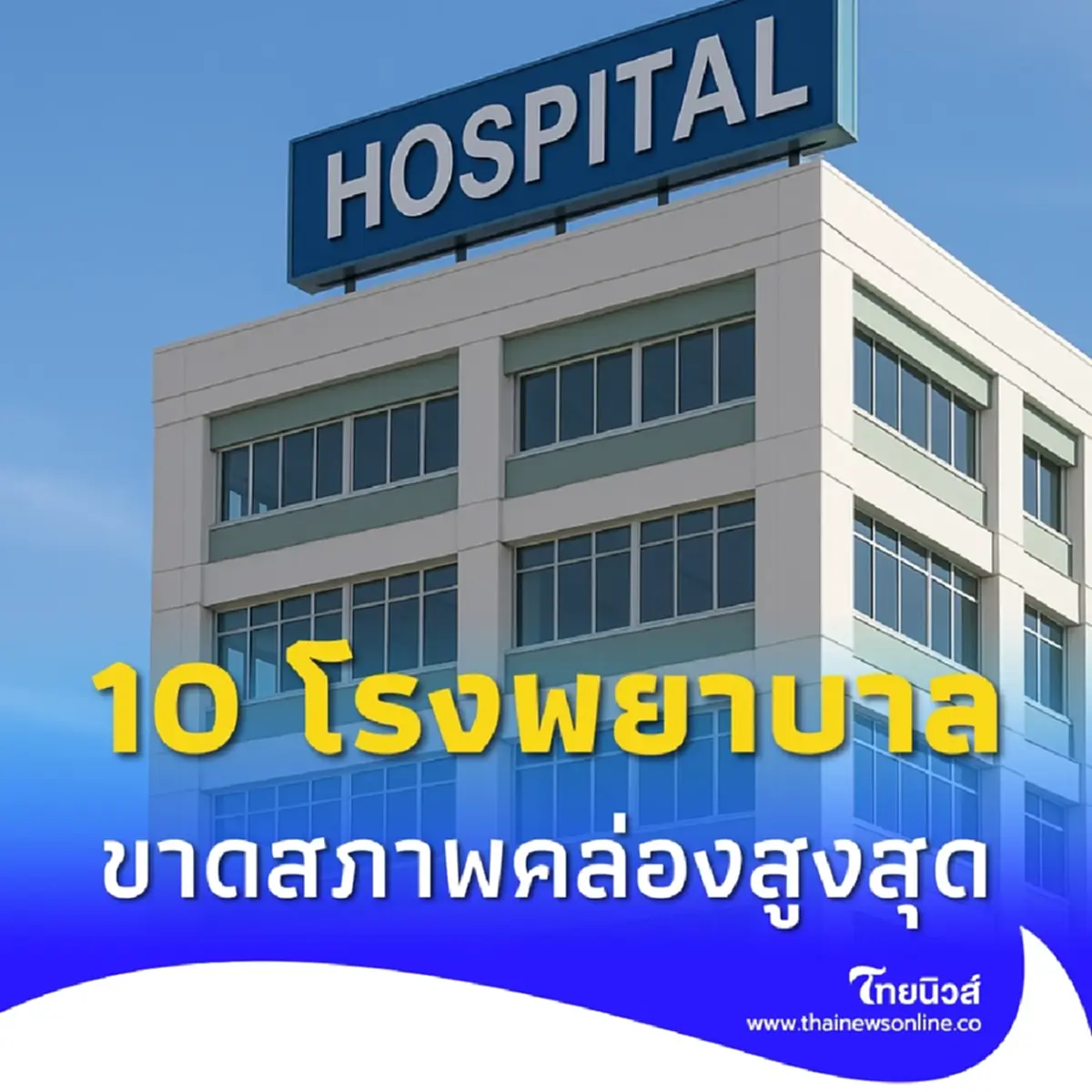 10 อันดับ โรงพยาบาลขาดสภาพคล่องทางการเงินสูงสุด รพ.รัฐวิกฤต