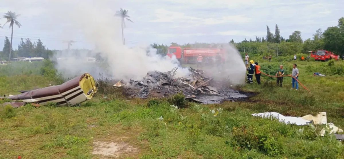 เฮลิคอปเตอร์ตำรวจตกที่บ้านหนองกก ประจวบฯ เสียชีวิต 3 ราย