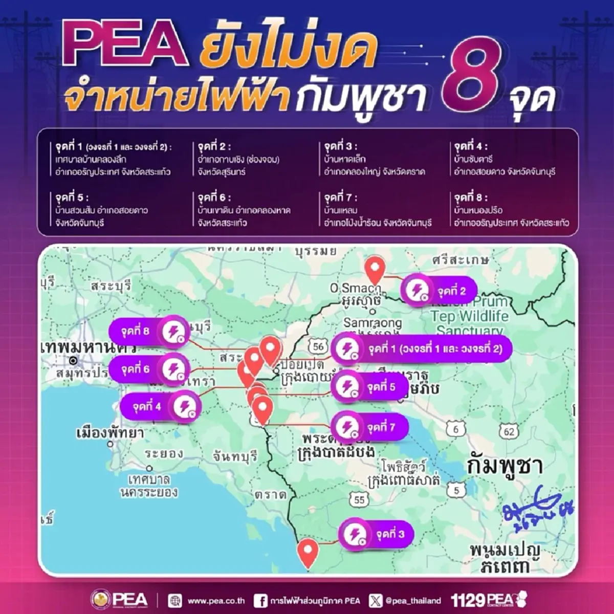 เปิด3เงื่อนไข งดจ่ายไฟให้กัมพูชา PEA แจง ยังไม่ได้งดจำหน่ายไฟฟ้า