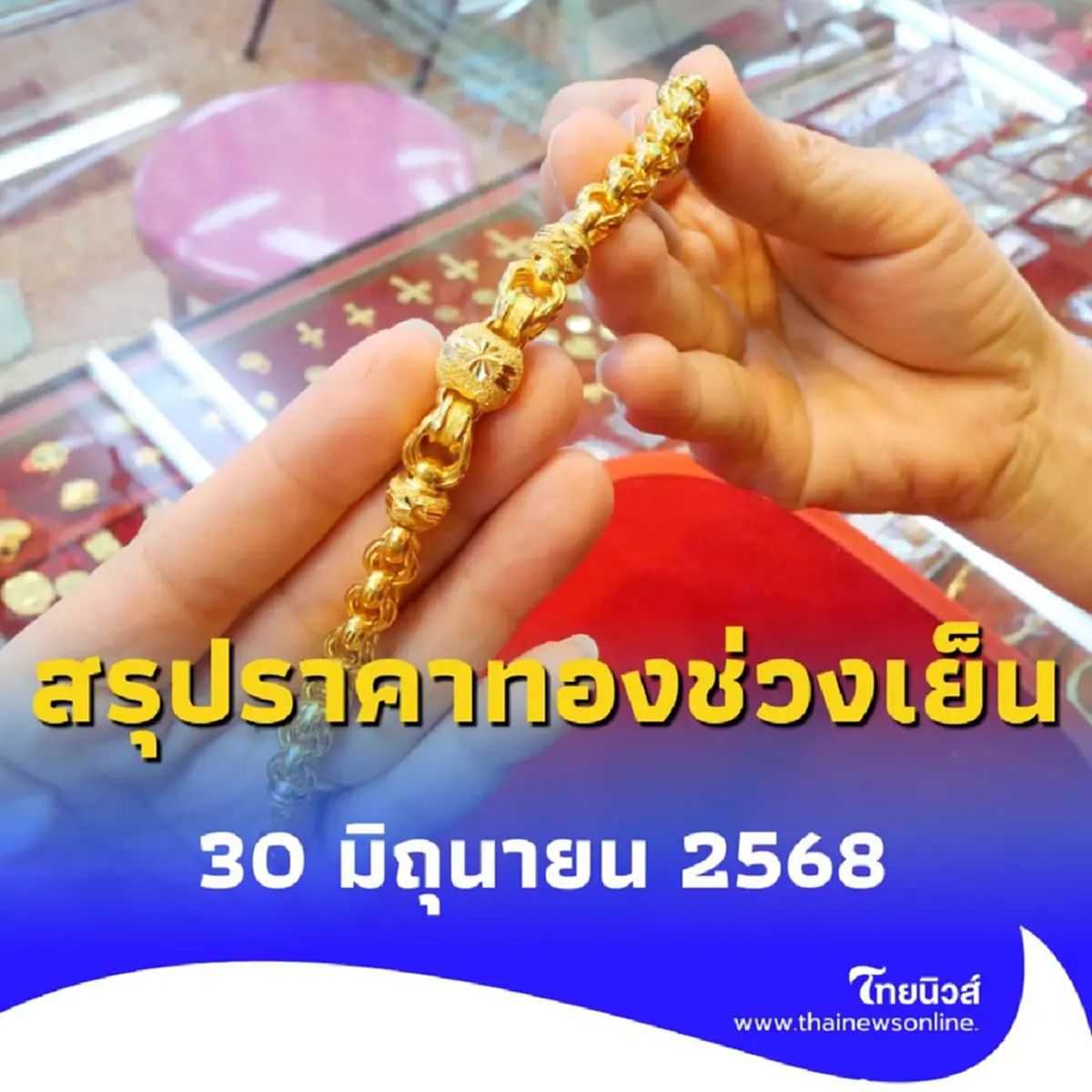 สรุปราคาทองวันนี้ 30 มิ.ย. 68 ราคาทองคำปรับตัวอีก ครั้งที่ 11