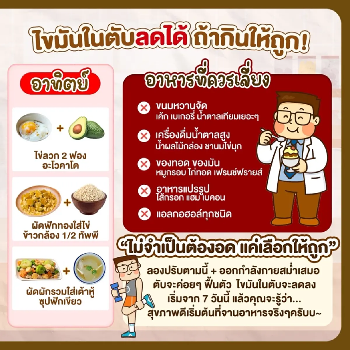 หมอเจด เผยเอง ตารางอาหาร 7 วัน ลดไขมันพอกตับ มันดีมาก ๆ เลย 