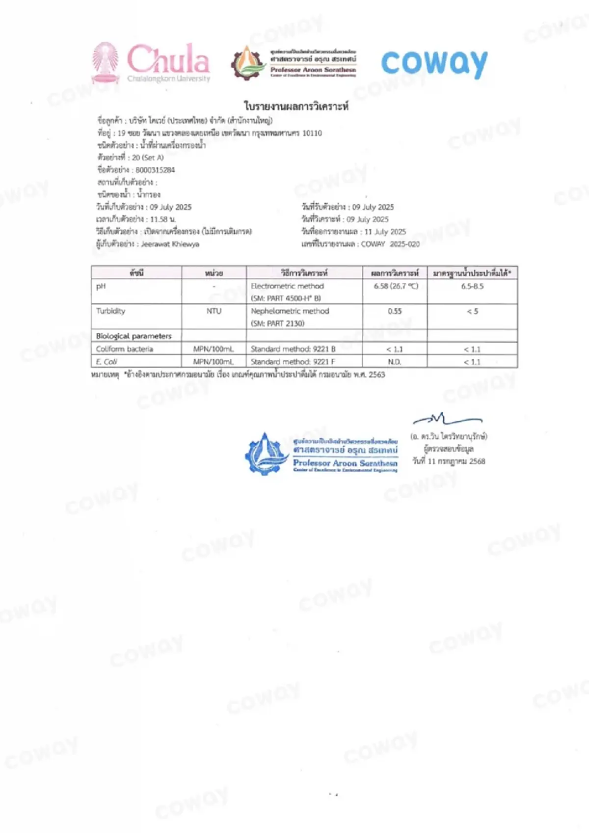 เครื่องกรองน้ำดัง เปิดผลตรวจน้ำ ให้ดูเต็ม ๆ งานนี้ชัดเจน