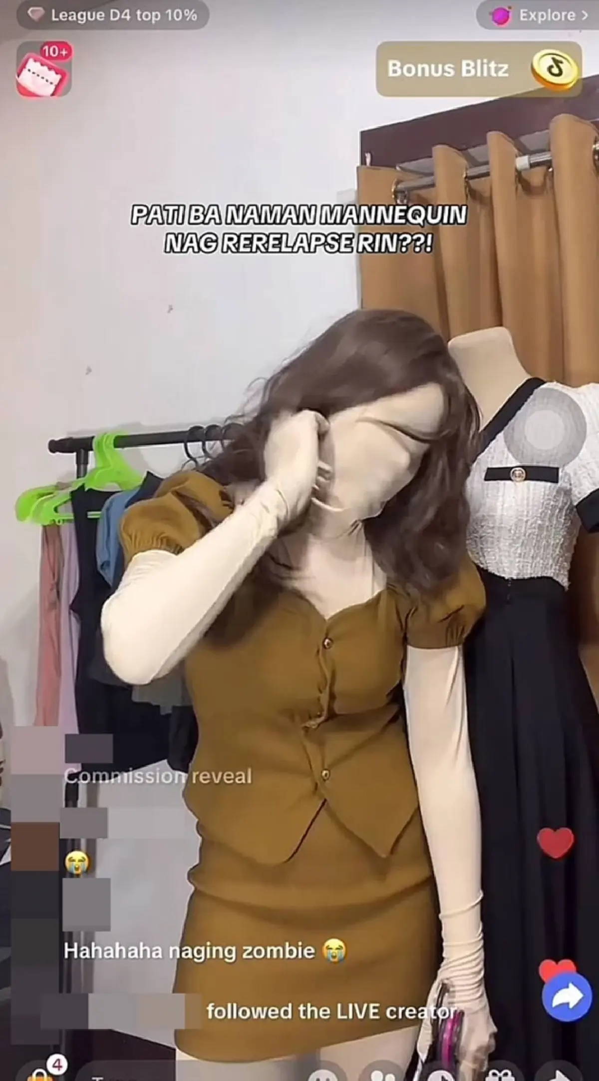 แม่ค้าแต่งตัวเป็นหุ่น ไลฟ์ขายเสื้อผ้า เฉลยความจริงถึงกับเข้าใจ