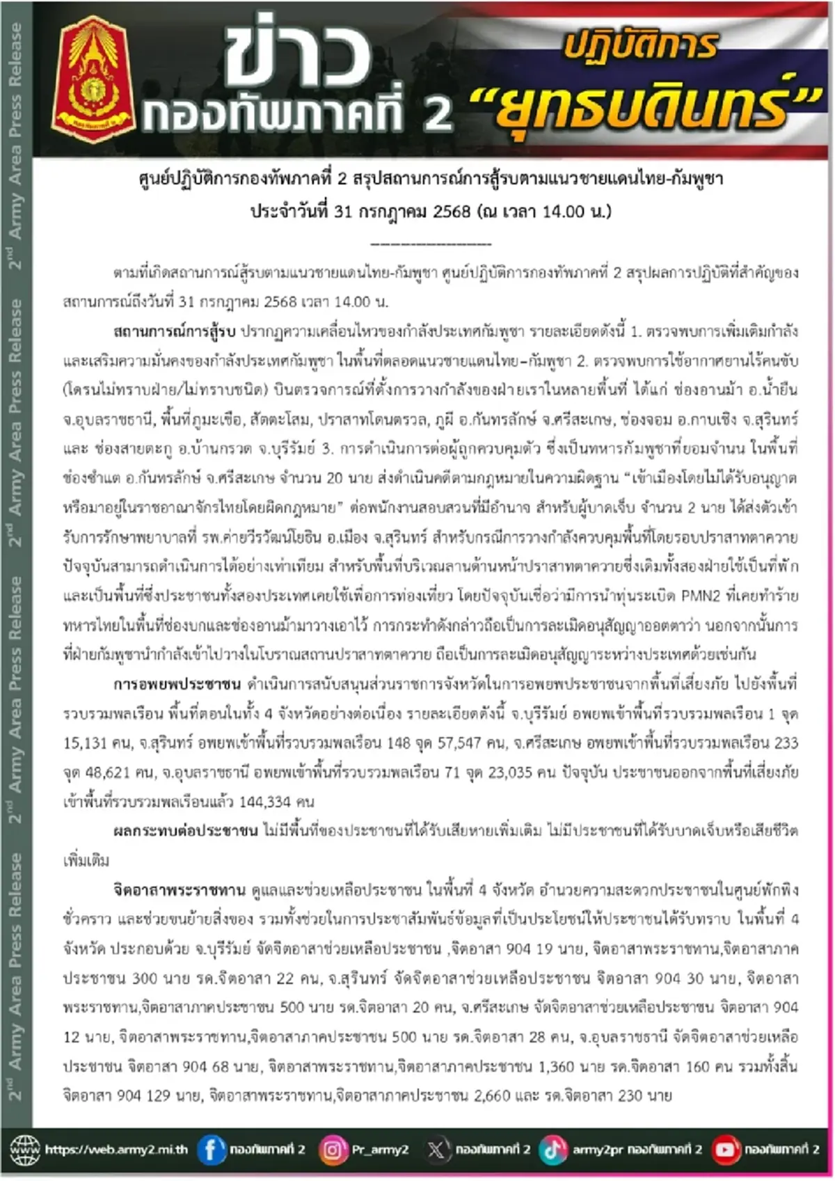 ทัพภาคที่2 เผย กัมพูชาลอบวางทุ่นสังหาร PMN2 ในปราสาทตาควายเพียบ