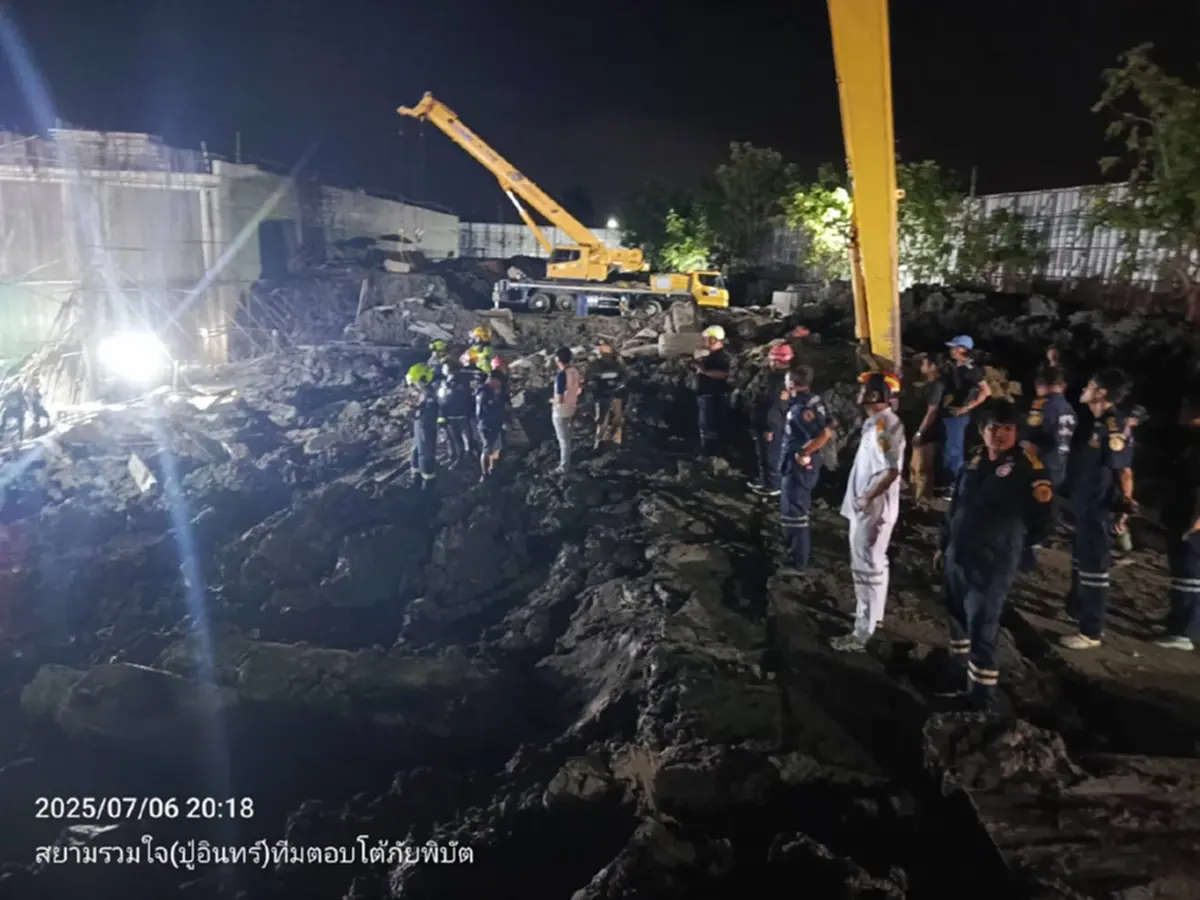 เปิดสาเหตุโครงเหล็กทรุดตัวถล่ม สั่งระงับการก่อสร้างชั่วคราว