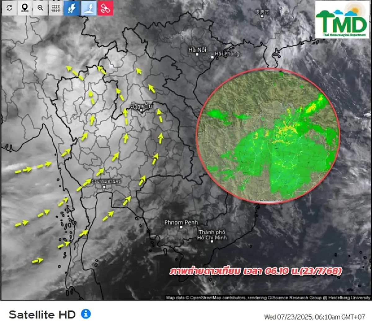 เปิดเส้นทาง "พายุวิภา" เตือนฝนถล่มหนัก 18 จังหวัด 23-24 ก.ค.นี้