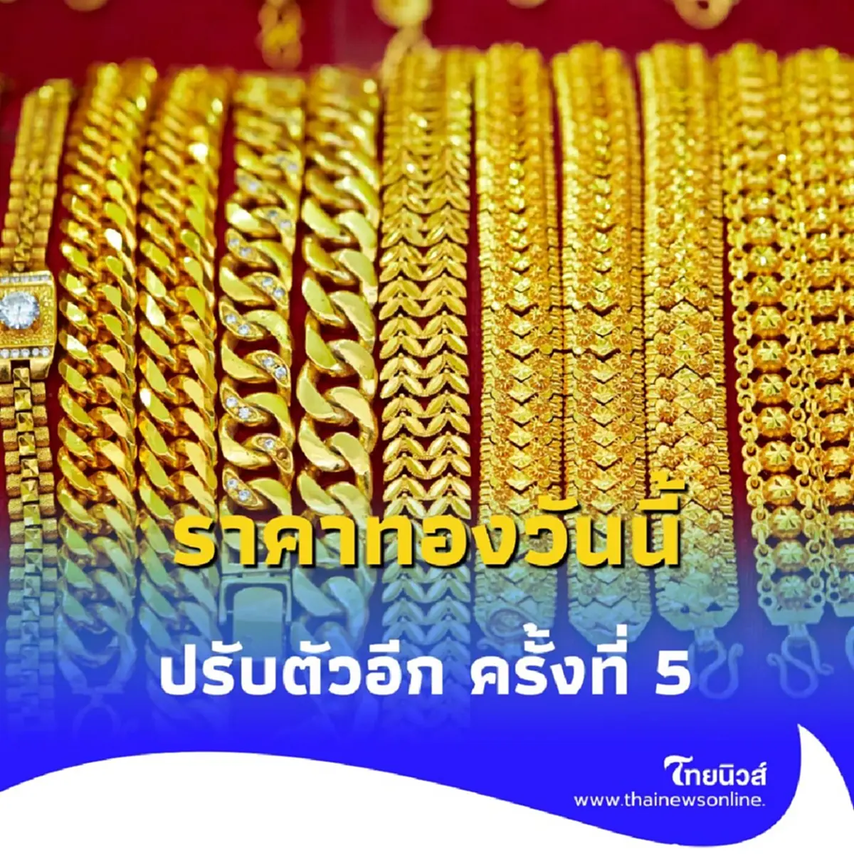 ราคาทองวันที่ 3 กรกฎาคม 2568 ราคาทองคำปรับอีก ครั้งที่ 5