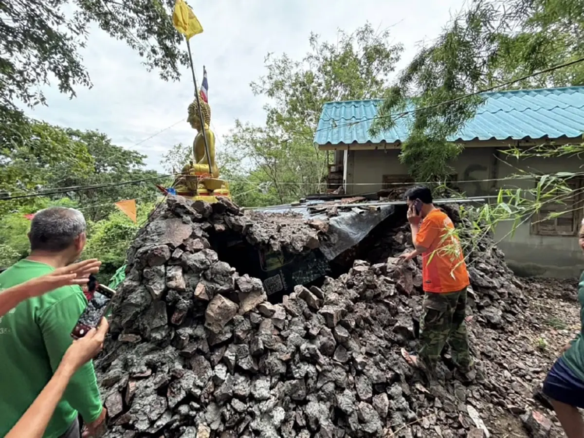 สุดสลด ถ้ำถล่ม หินทับร่างพระมรณภาพ ในที่พักสงฆ์ จ.ลพบุรี