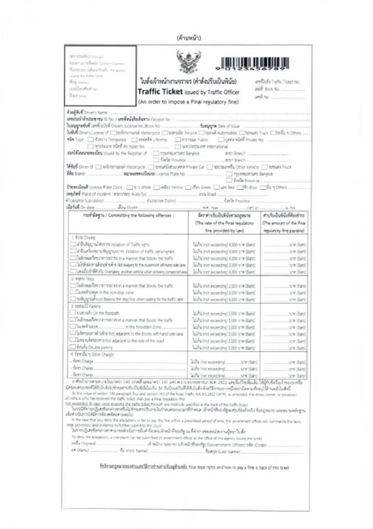 ราชกิจจาฯ ประกาศกำหนดแบบ ใบสั่งจราจร 2568 มี 3 แบบ เริ่มใช้ 4ส.ค.นี้