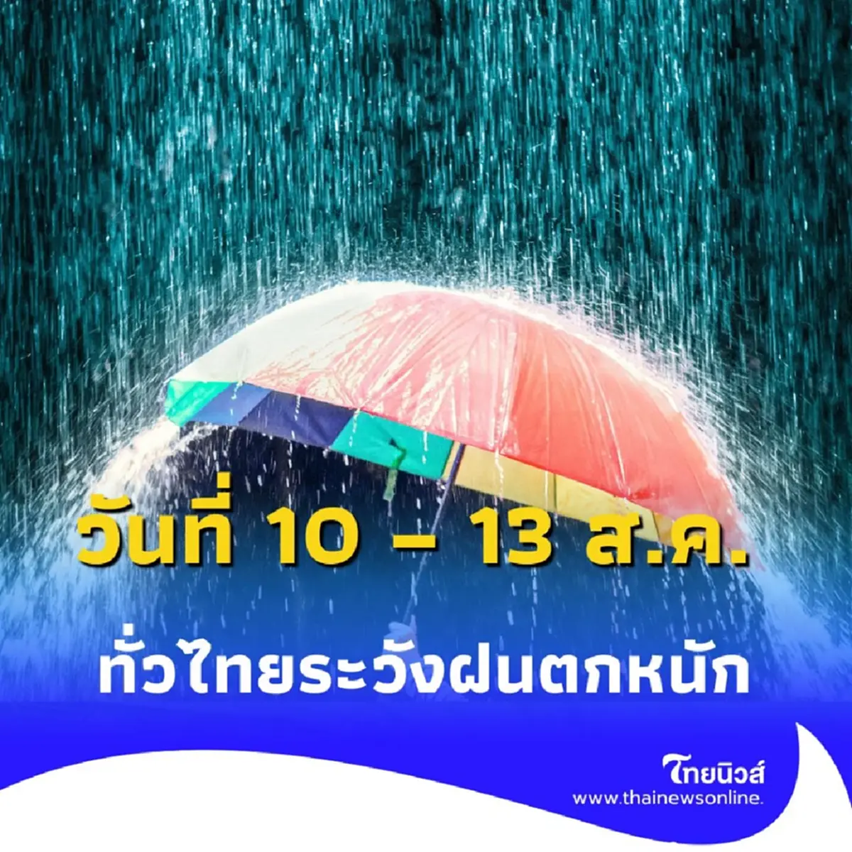 กรมอุตุฯ เผยพยากรณ์อากาศรายภาค 7 – 13 ส.ค. 68 เตรียมรับมือสภาพอากาศ