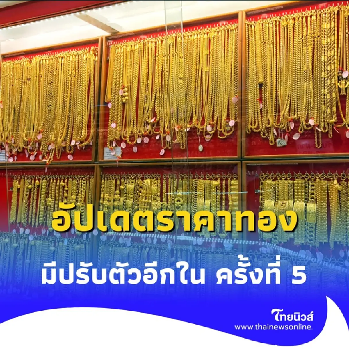 ราคาทองวันนี้ วันที่ 4 สิงหาคม 2568 ราคาทองยังปรับตัวอีก ในครั้งที่ 5
