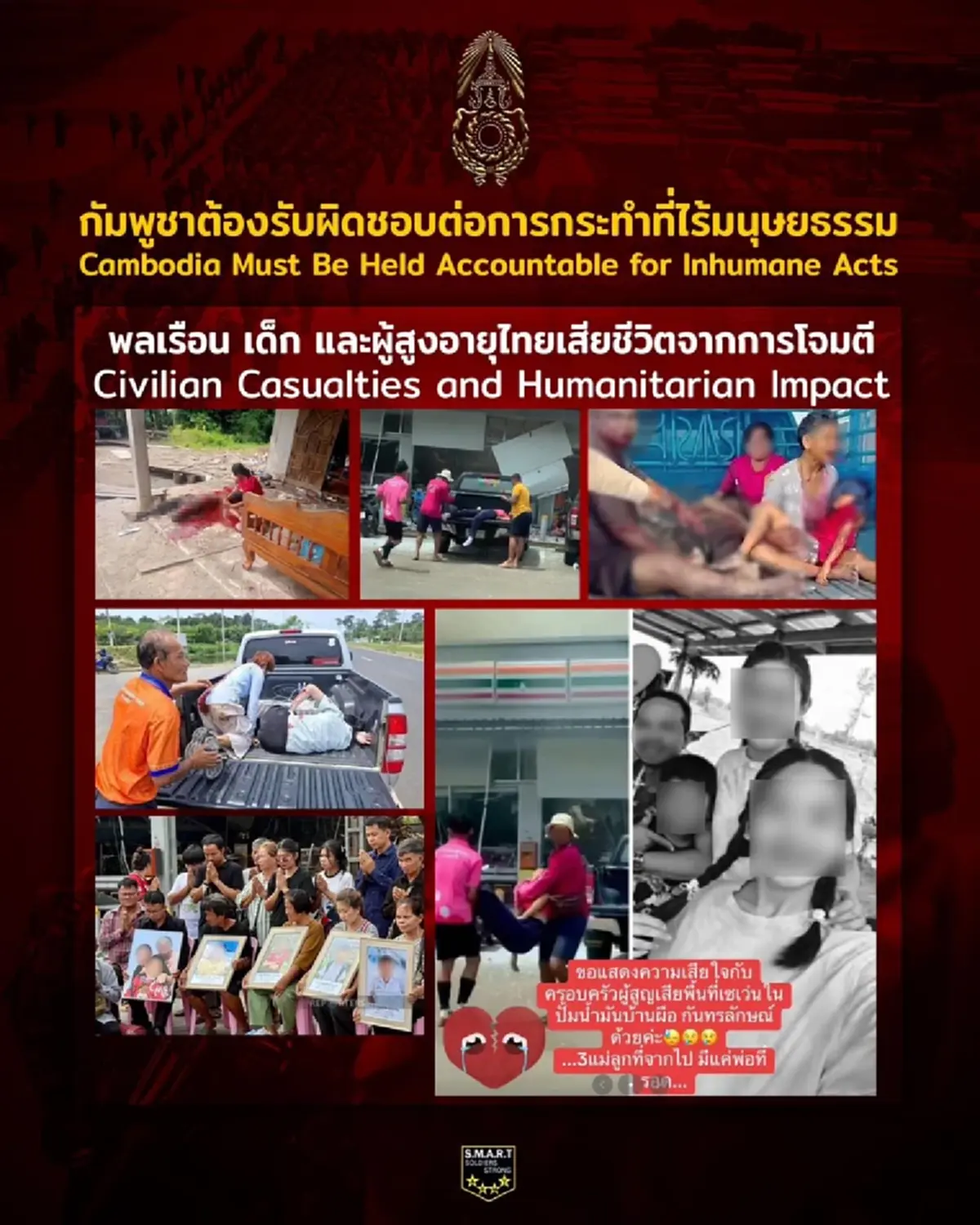 กองทัพภาคที่ 2 แฉ 8 พฤติกรรมไร้มนุษยธรรมกัมพูชา โลกต้องไม่เพิกเฉย