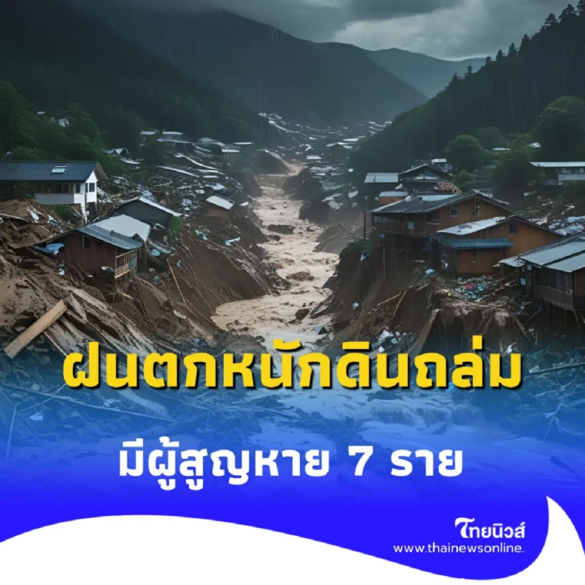 เกิดเหตุดินถล่มจากฝนตกหนักในกว่างโจว มีผู้สูญหาย 7 ราย