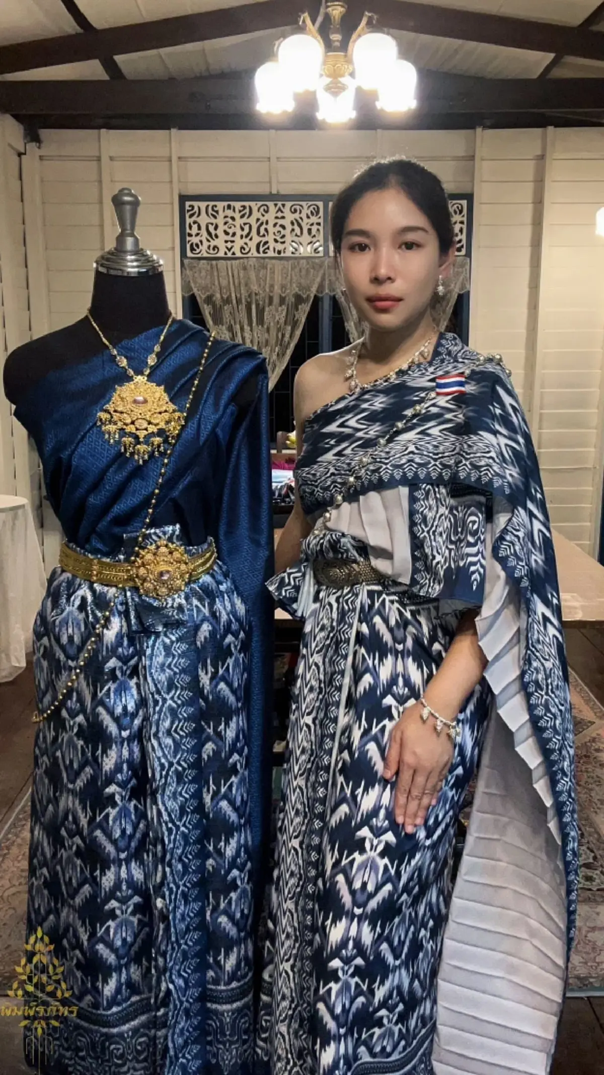 ว้าวมาก แปลง"กริพเพน"เป็นลายผ้าไหมสุรินทร์ ตัดเป็นชุดไทย