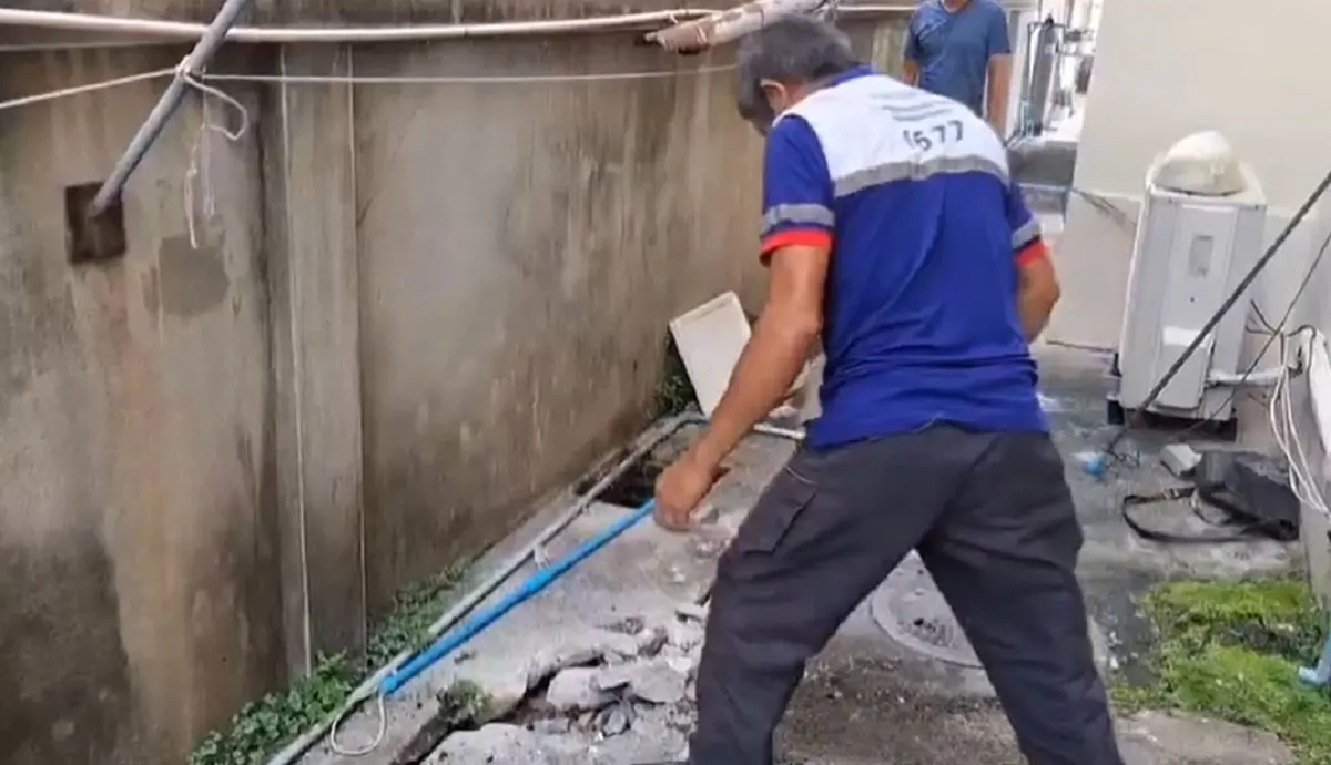 ชุลมุนสุด งูเหลือมหิวจัดรัดตะกวดแต่ติดท่อ แห่ส่องเลขบ้าน