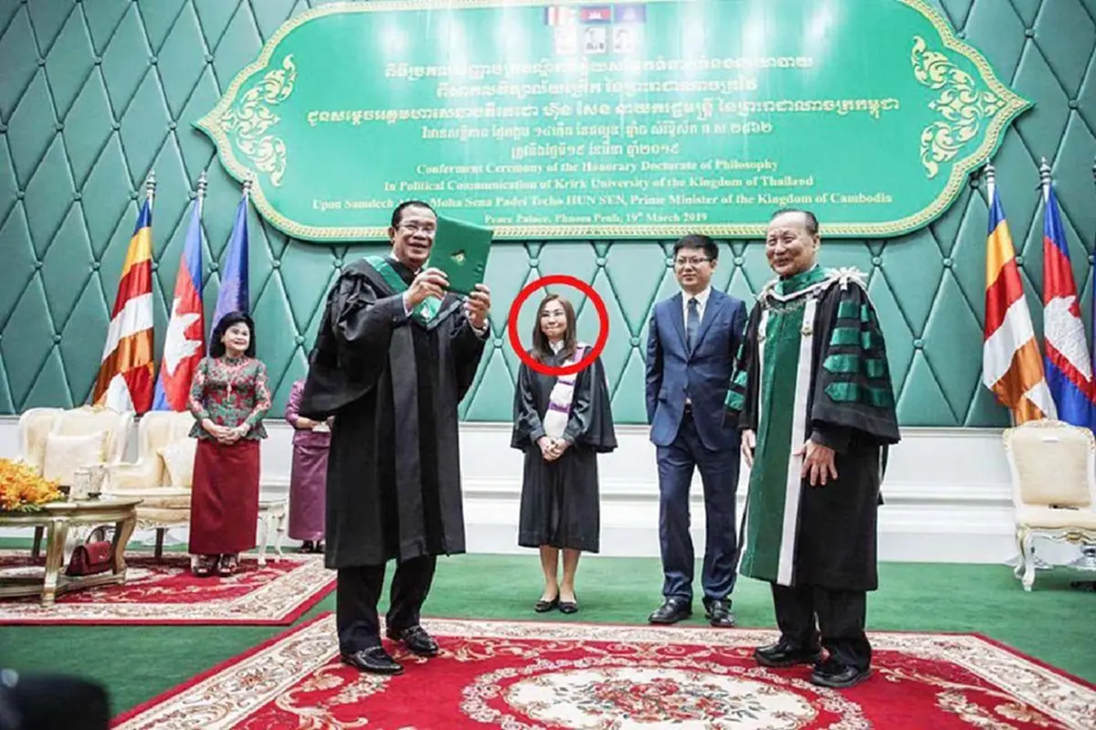 สว.นันทนา แจงแล้ว แชร์ว่อนภาพบินกัมพูชา มอบปริญญา ฮุนเซน