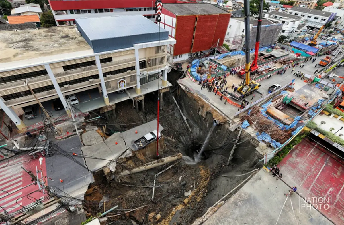 เขตดุสิต ประกาศด่วนห้ามเข้าใช้อาคารใกล้หลุมยักษ์ ฝ่าฝืนมีโทษ