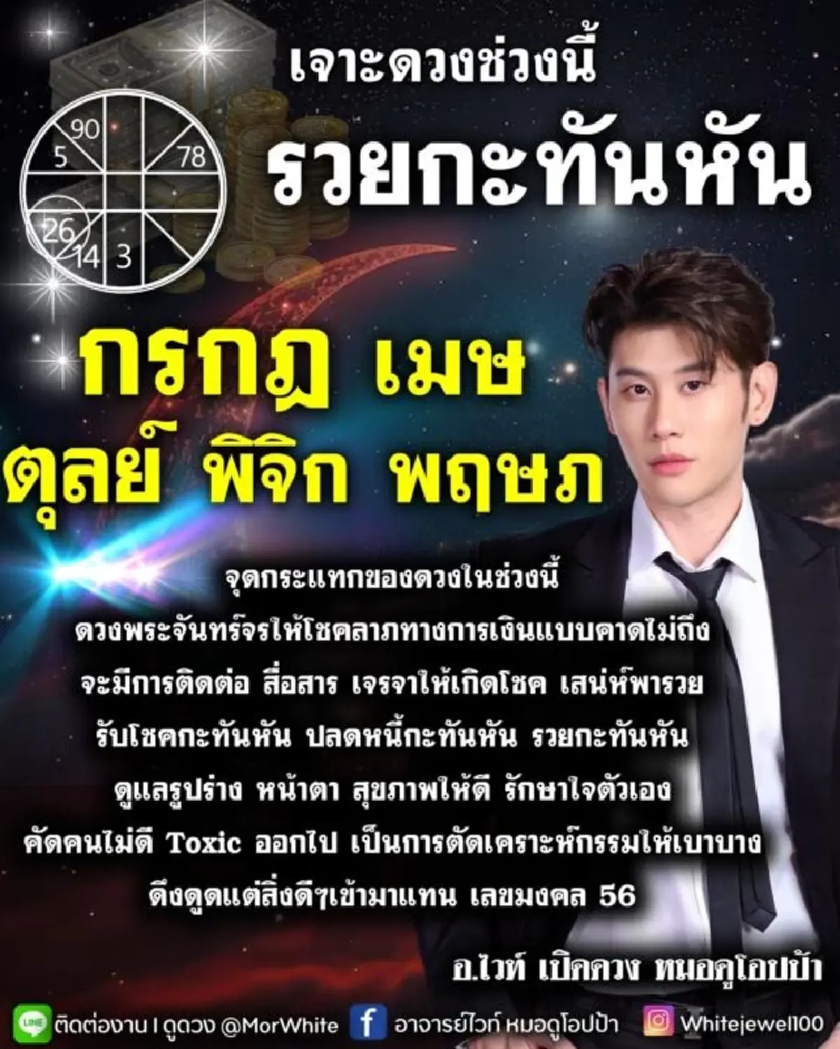 เคาะ 5 ราศี รวยกะทันหัน ดวงพระจันทร์จรให้โชคลาภทางการเงิน