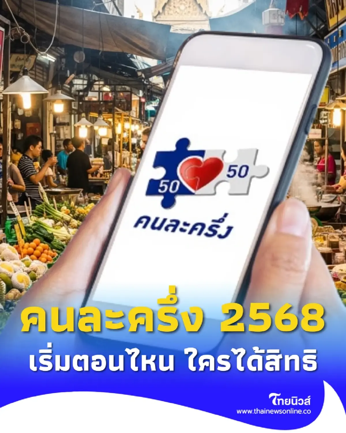 อัปเดตล่าสุด คนละครึ่ง 2568 เฟสแรก 20 ล้านสิทธิ์ เช็กใครได้บ้าง
