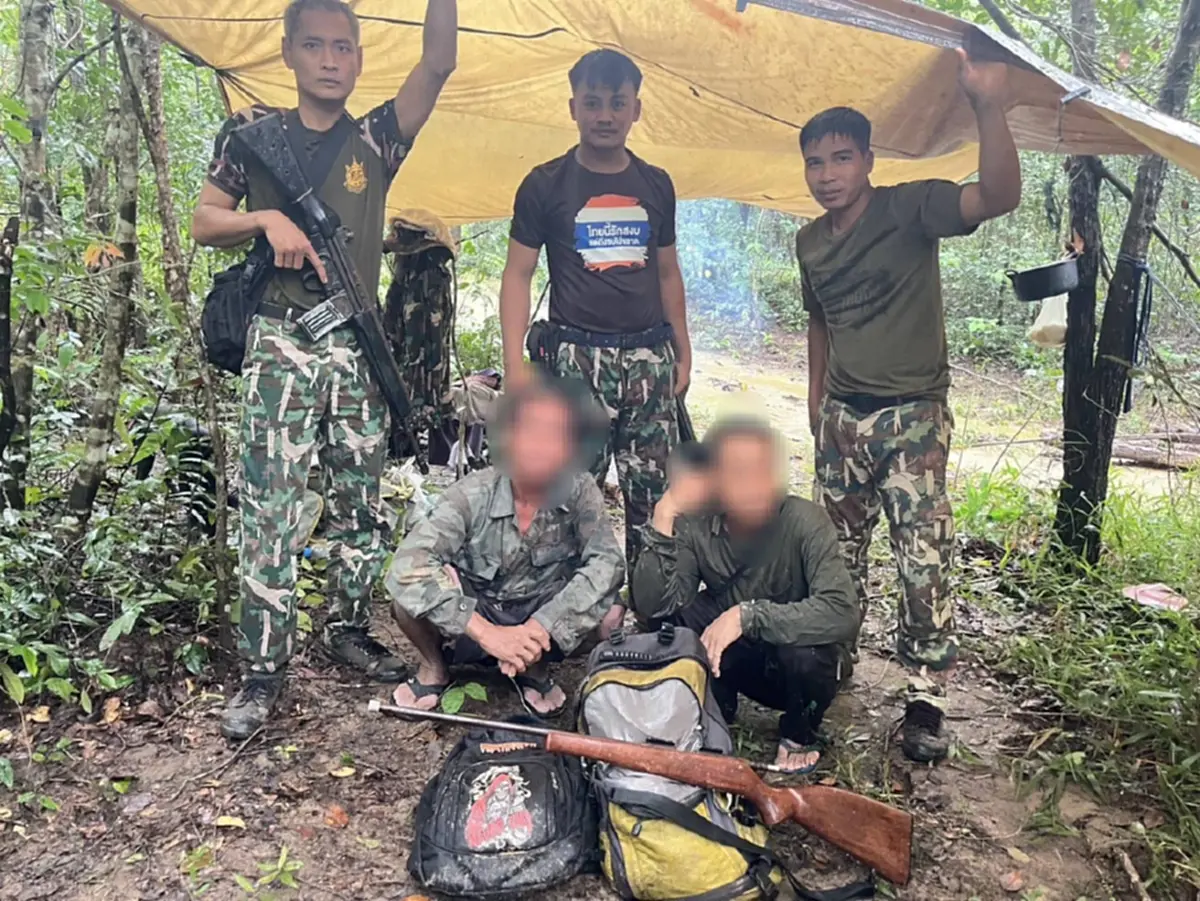 บุกจับคาป่า 2 นายพรานพร้อมอาวุธล่าสัตว์ เอาผิดเด็ดขาด