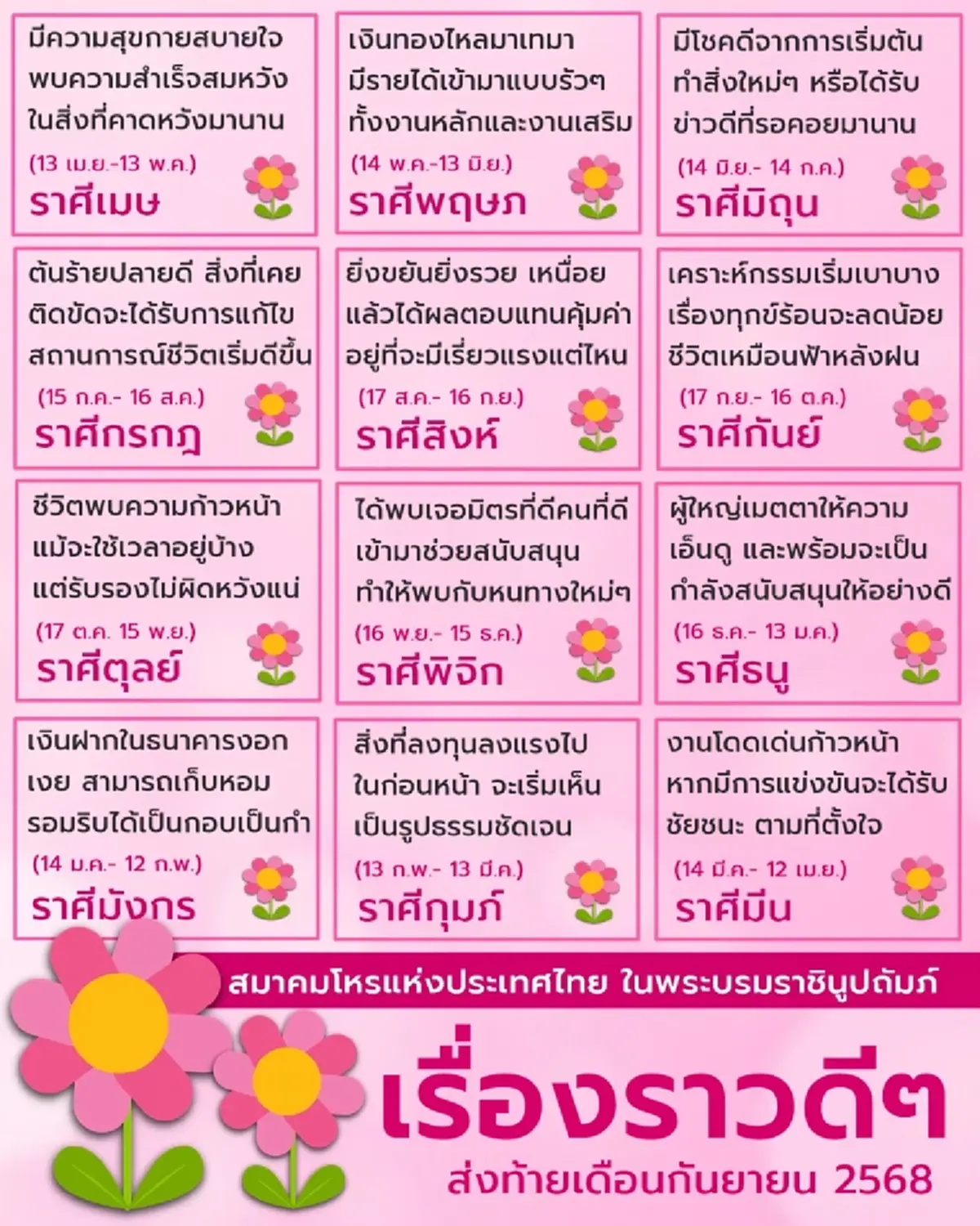 โหรดังเคาะ ราศีต้นร้ายปลายดี เงินทองไหลมาเทมา ส่งท้ายเดือน ก.ย.