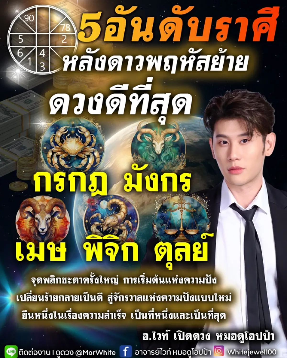 5 ราศี จุดพลิกชะตาครั้งใหญ่ หลังดาวพฤหัสย้าย 2 ต.ค. 68 ดวงดีที่สุด