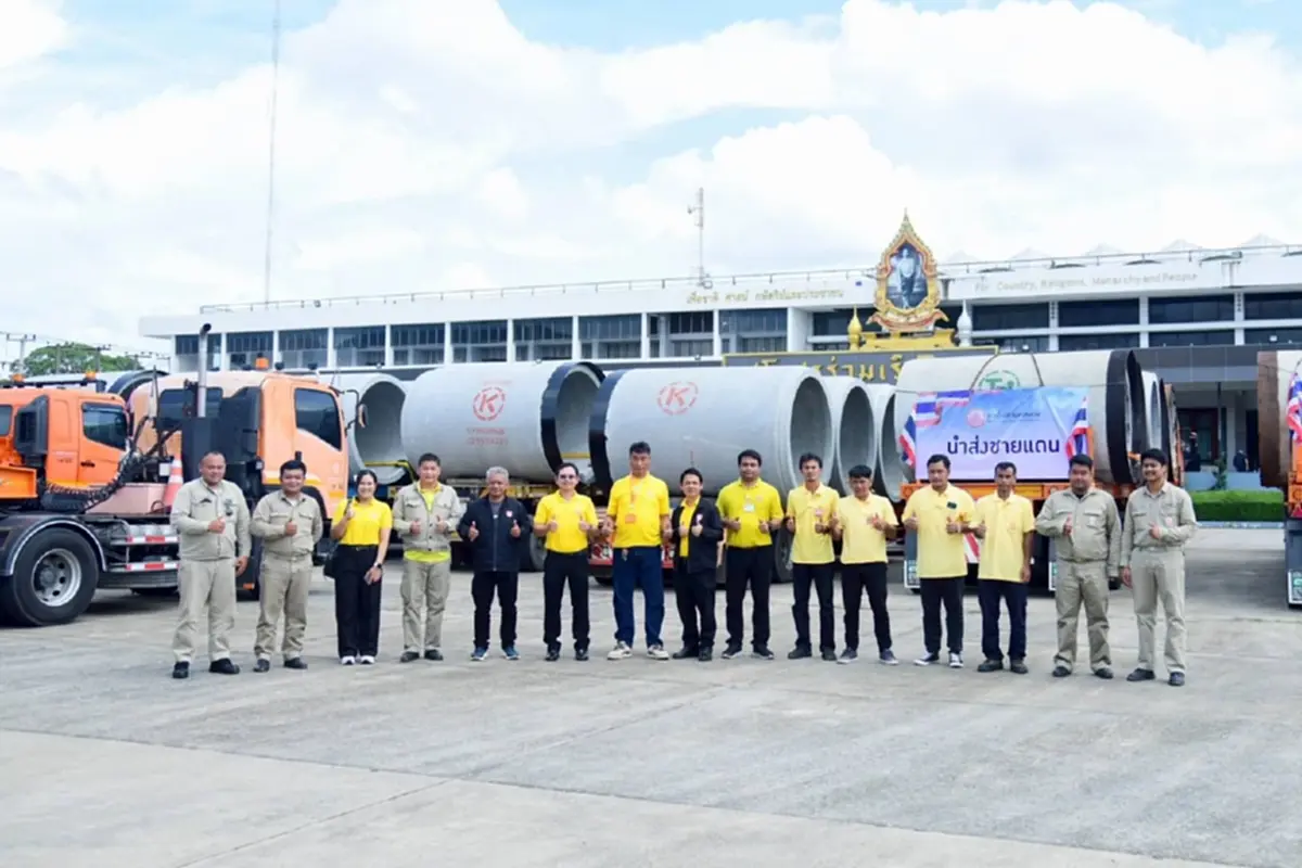 MEA ผนึกพันธมิตร มอบท่อคอนกรีตเสริมเหล็ก ใช้ทำหลุมหลบภัยชายแดนไทย-กัมพูชา