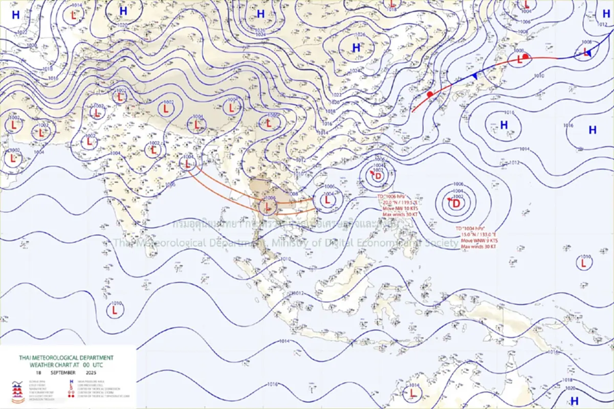 พยากรณ์อากาศ 7 วัน เตือนมรสุม 18 – 24 ก.ย. เช็กพิกัดฝนหนัก