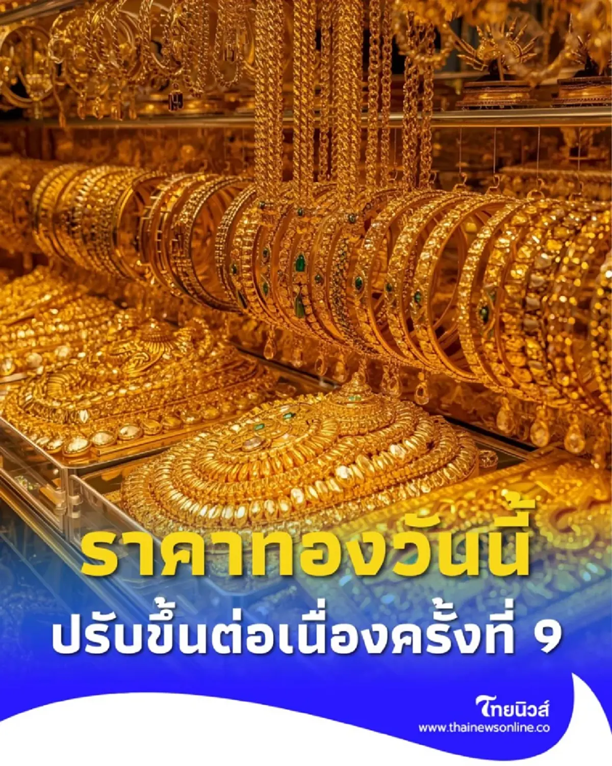 ราคาทองวันนี้ วันที่ 29 กันยายน 2568 ราคาทองปรับตัวอีก ครั้งที่ 9