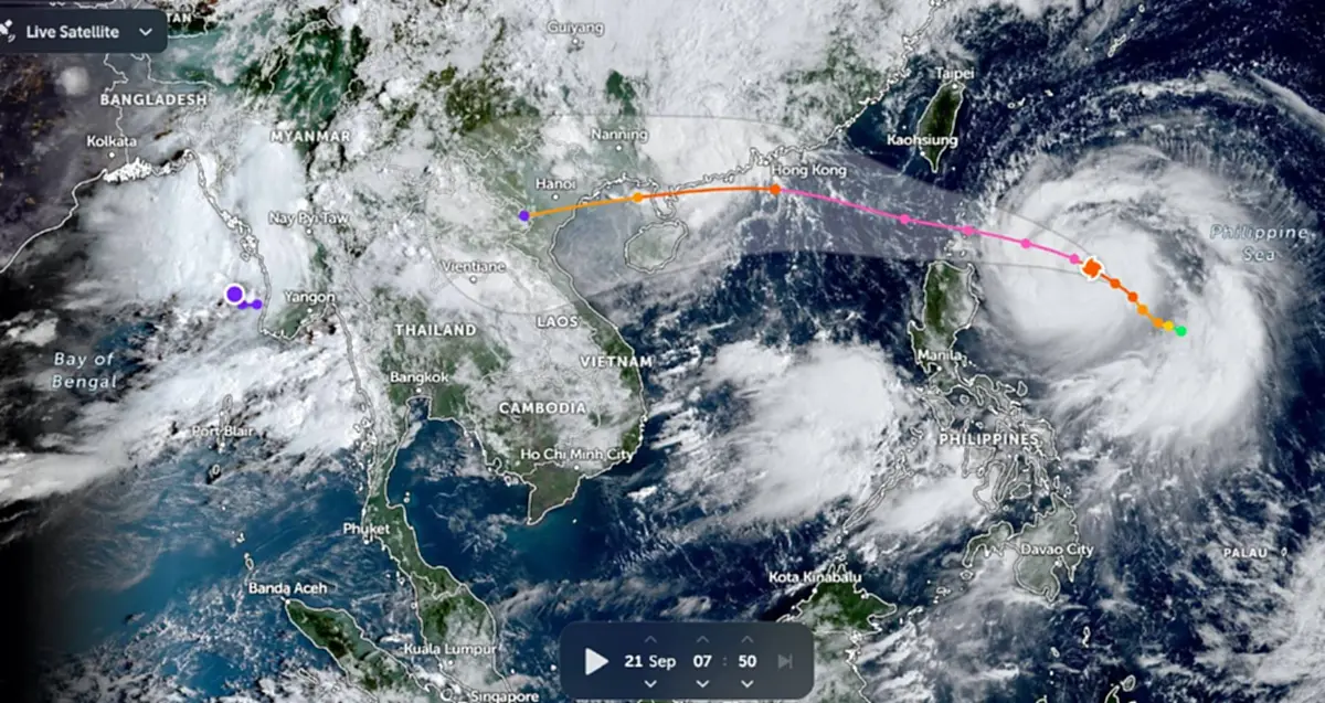 อัปเดตล่าสุด เส้นทางพายุไต้ฝุ่น รากาซา กำลังเคลื่อนตัว 