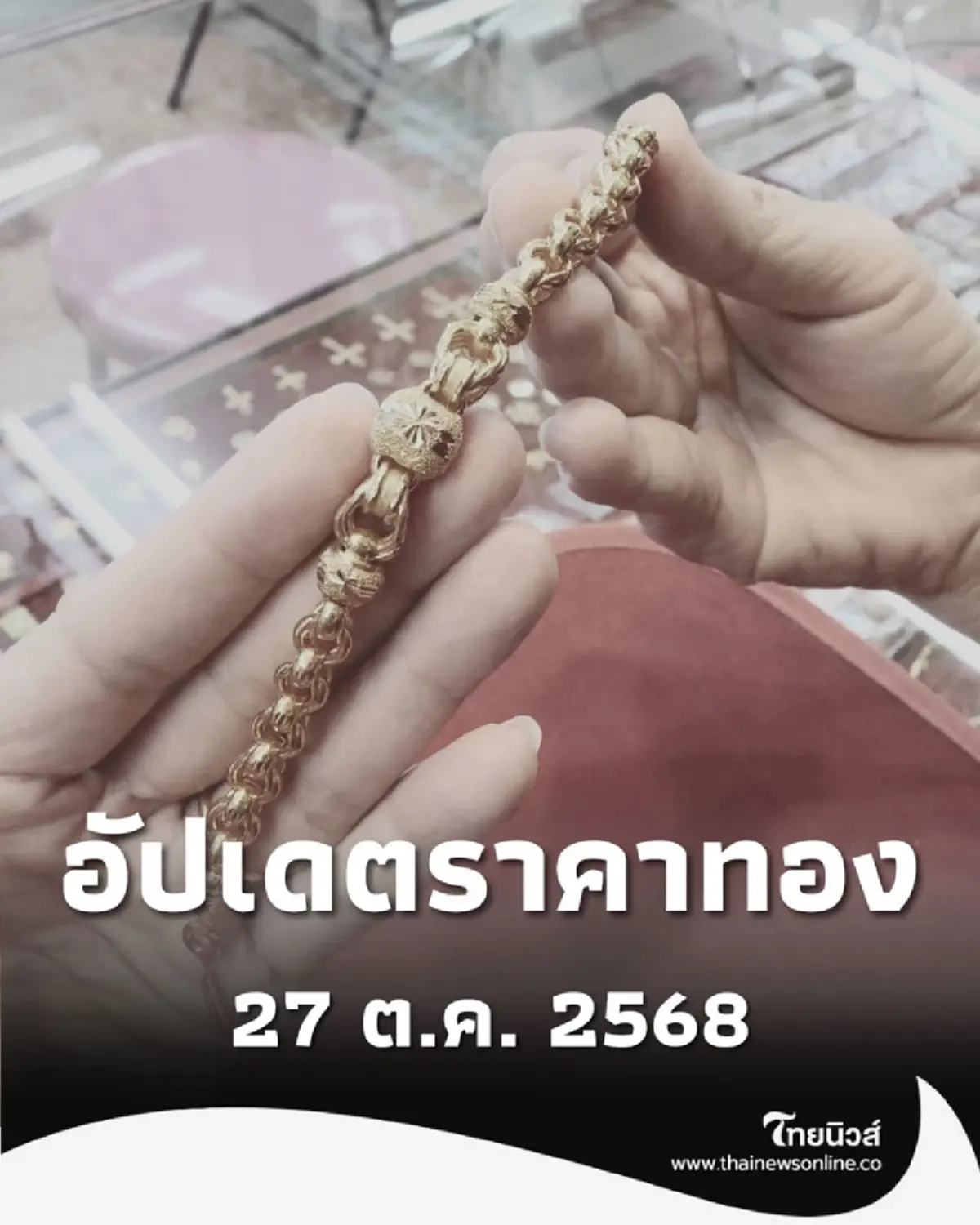 อัปเดตราคาทอง 27 ต.ค. 2568 ราคาทองคำมีปรับตัวอีก ในครั้งที่ 12