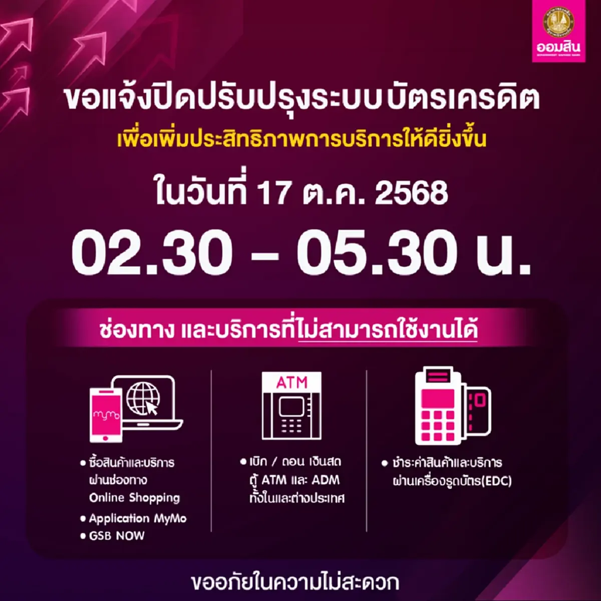 4 แบงก์ ปิดปรับปรุงระบบชั่วคราวตุลาคม เช็กวันเวลา ธุรกรรมที่ใช้ไม่ได้