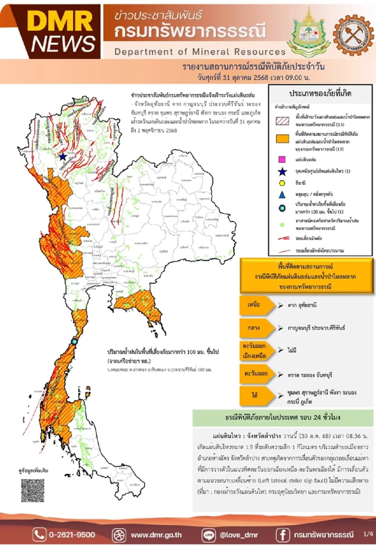 เปิดชื่อ 13 จังหวัด กรมธรณี เตือนเฝ้าระวังดินถล่ม น้ำป่าไหลหลาก