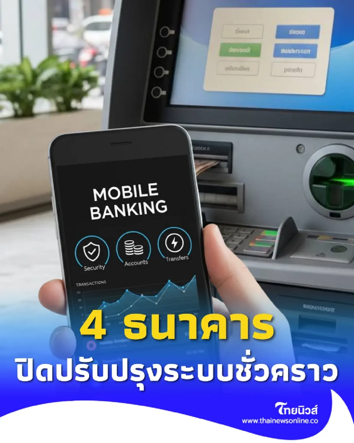 4 แบงก์ ปิดปรับปรุงระบบชั่วคราวตุลาคม เช็กวันเวลา ธุรกรรมที่ใช้ไม่ได้