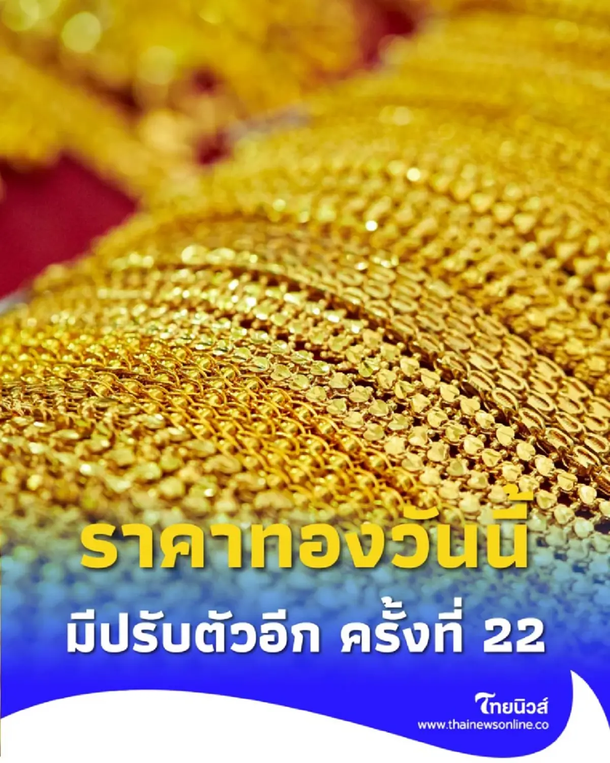ราคาทองวันนี้ 22 ตุลาคม 2568 ราคาทองยังปรับตัวอีก ครั้งที่ 22