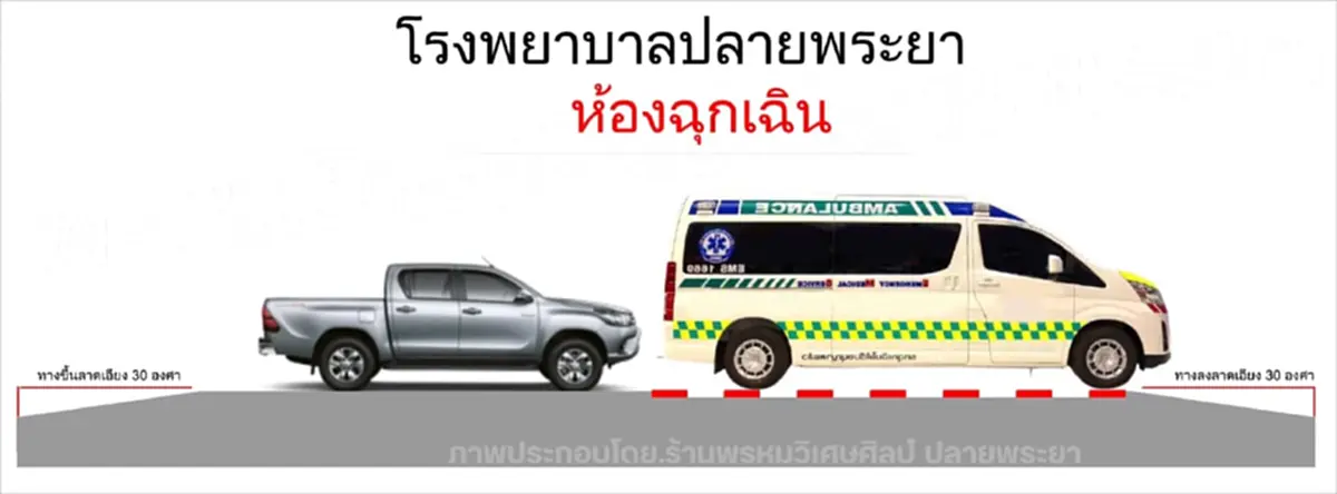ถึงว่า รถพยาบาลไม่ขยับไปข้างหน้า ต้องให้เจ้าของกระบะมาถอยรถ