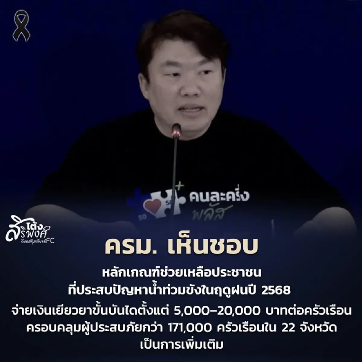 เปิดเกณฑ์เงินเยียวยาน้ำท่วม 2568 แบบขั้นบันได รับสูงสุด 20,000 บ.