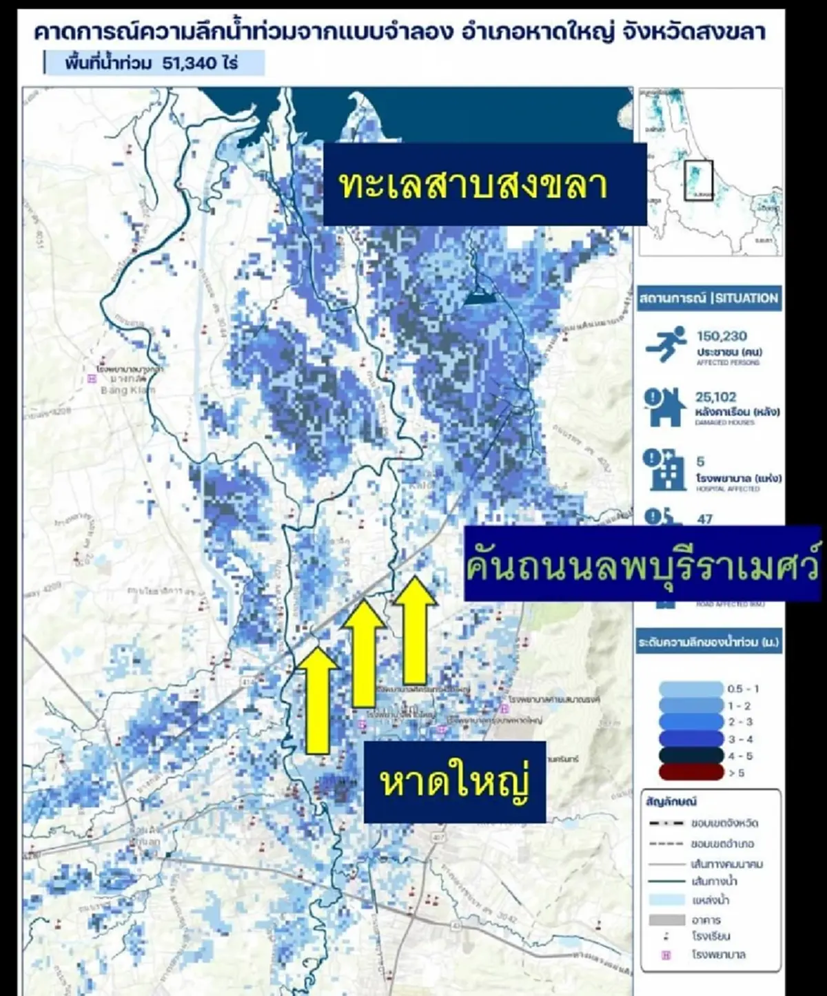 วิธีเร่งด่วน เจาะเปิดคันถนน ระบายน้ำท่วมหาดใหญ่ให้เร็วที่สุด