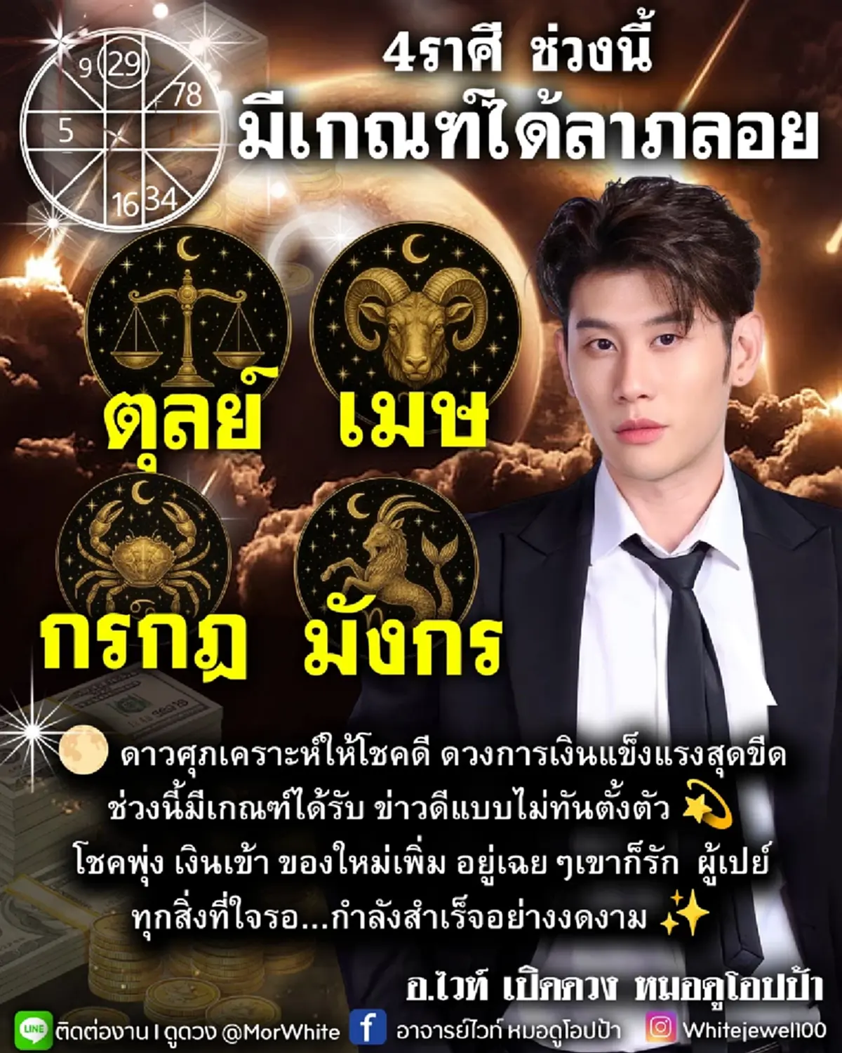 ดาวศุภเคราะห์ให้โชคดี 4 ราศี มีเกณฑ์ได้ลาภลอย โชคพุ่ง เงินเข้า