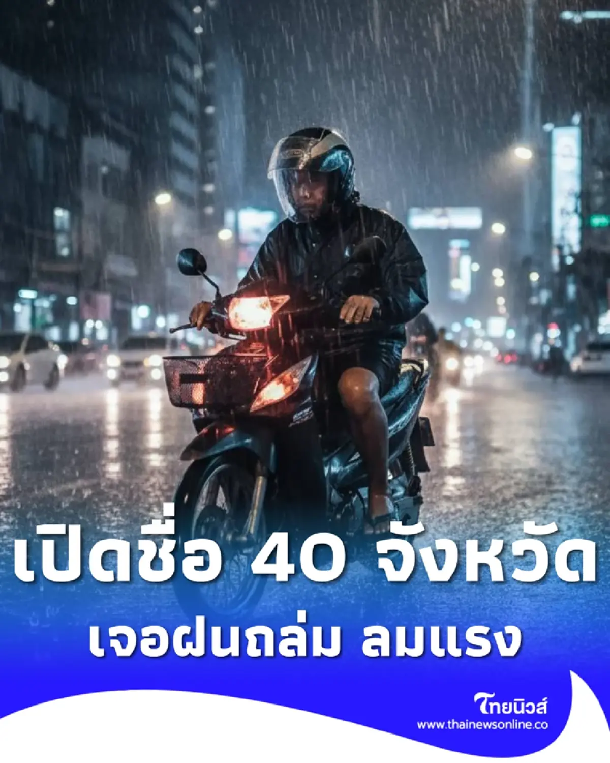 พยากรณ์อากาศวันนี้ 40 จังหวัด ต้องระวังฝนฟ้าคะนอง ลมกระโชกแรง