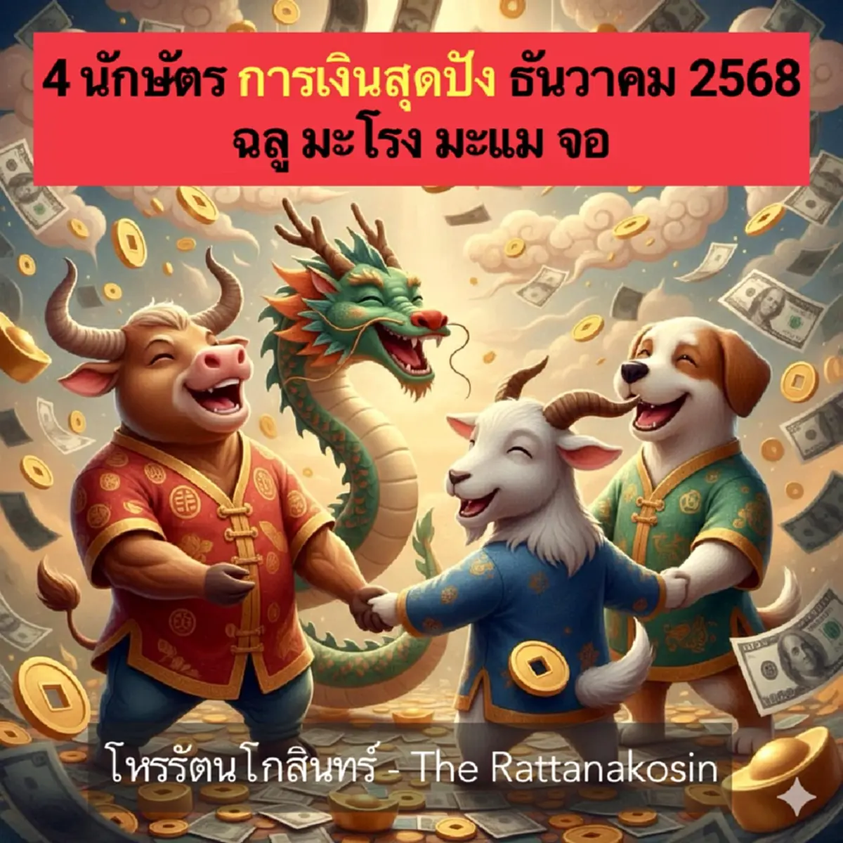 ไม่ต้องรอแล้ว 4 นักษัตร ดวงการเงิน ขยับแรงขั้นสุด ธ.ค. นี้ รวย 