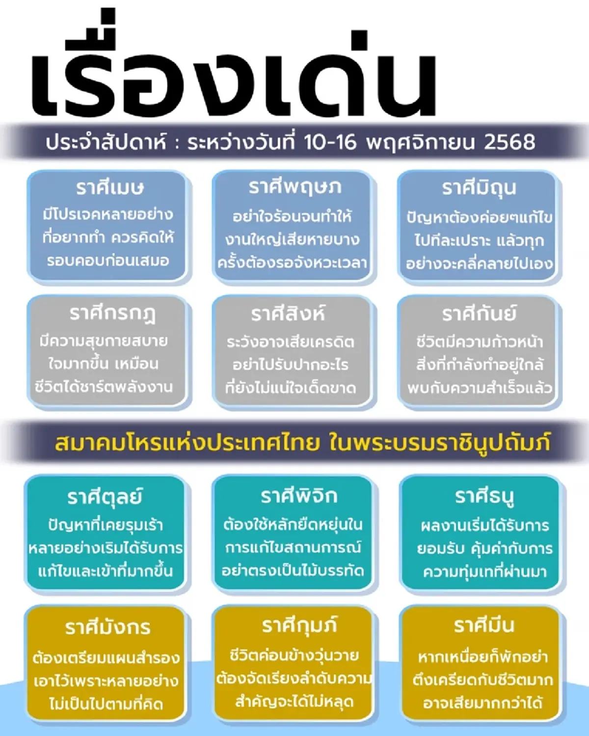 12 ราศี ดวงเด่นประจำสัปดาห์ พบราศีสุดปัง ชีวิตมีความก้าวหน้า