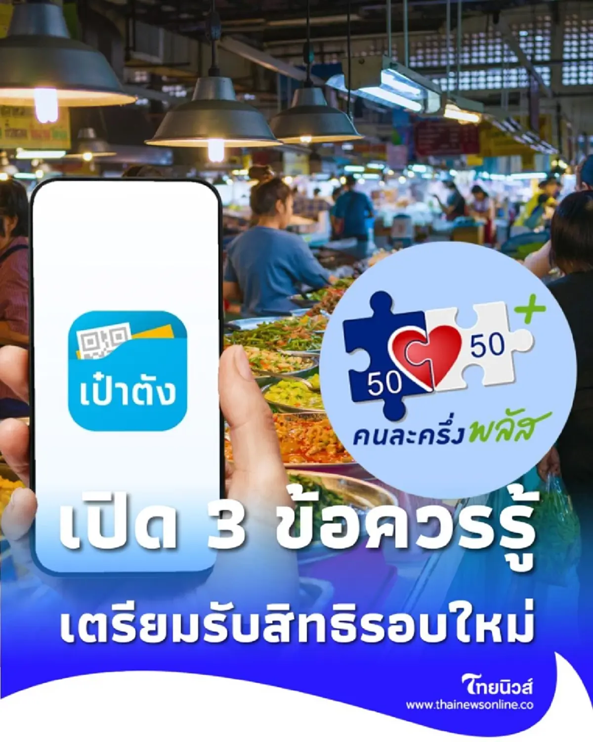 คนละครึ่งพลัส เฟส 2 เปิด 3 ข้อควรรู้ ใครผ่านเกณฑ์ เตรียมรับสิทธิรอบใหม่