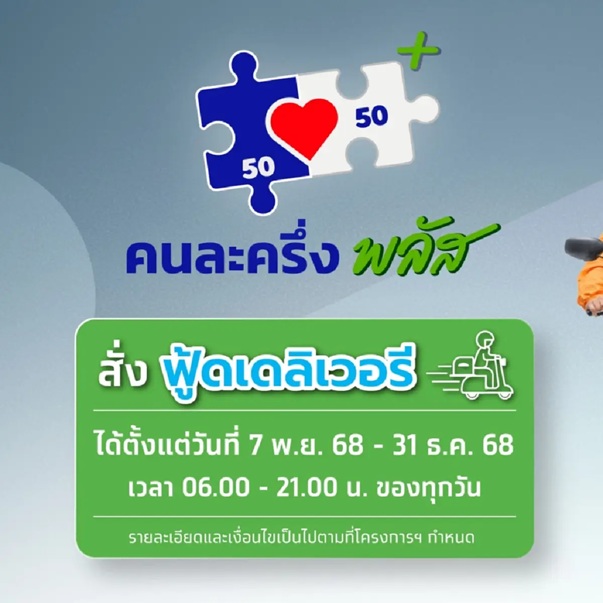 คนละครึ่งพลัส เปิดวิธีใช้สิทธิสั่งฟู้ดเดลิเวอรี ผ่านแอปฯ เป๋าตัง