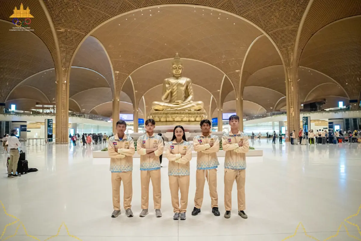กัมพูชามาแล้ว นักกีฬาทัพแรก เดินทางมาไทย ลุยซีเกมส์ 2025