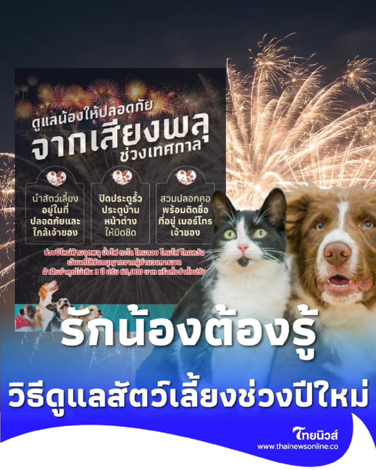 ปีใหม่นี้ห้ามจุดพลุส่งเด็ดขาด ฝ่าฝืนระวังคุก 3 ปี ปรับ 6 หมื่น