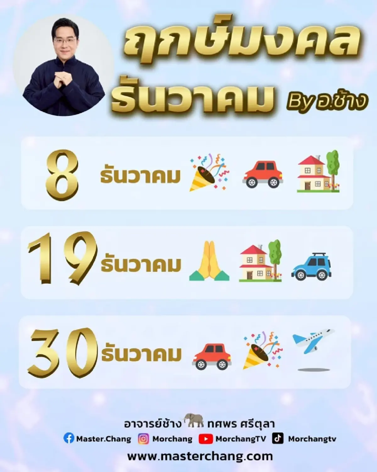 หมอช้าง เคาะแล้ว 5 อันดับราศีดวงดี ปังที่สุดในเดือนธันวาคม