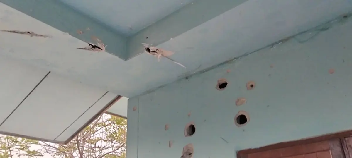 เปิดภาพความเสียหายฝั่งไทย กัมพูชา ละเมิดอธิปไตย ยิงกระสุนตกใส่