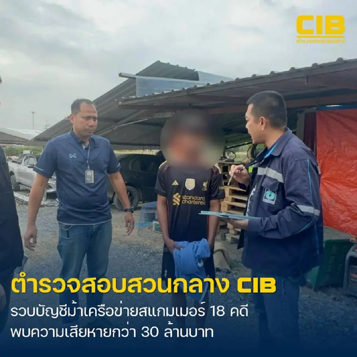 CIB รวบบัญชีม้า เครือข่ายสแกมเมอร์ 18 คดี ความเสียหายกว่า 30 ล้านบาท